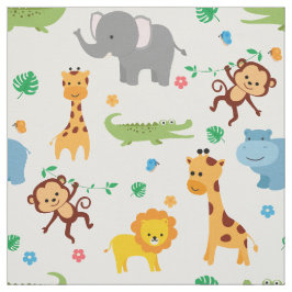 Cute Safari Animals Nursery Fabric Stof