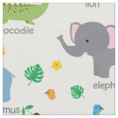 Cute Safari Animals Nursery Fabric Stof (Close Up)
