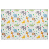 Cute Safari Animals Nursery Fabric Stof (Fat Quarter)