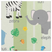 Cute Safari Animals Nursery Fabric Stof (Close Up)
