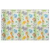 Cute Safari Animals Nursery Fabric Stof (Fat Quarter)