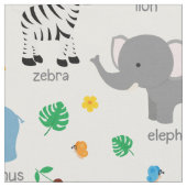 Cute Safari Animals Nursery Fabric Stof (Close Up)