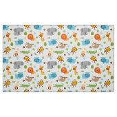 Cute Safari Animals Nursery Fabric Stof (Fat Quarter)