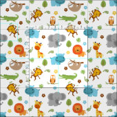 Cute Safari Animals Nursery Fabric Stof (Delen)