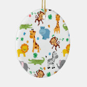 Cute Safari Animals Nursery Pattern Canvas tas Keramisch Ornament (Rechts)