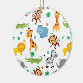 Cute Safari Animals Nursery Pattern Canvas tas Keramisch Ornament (Links)