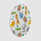 Cute Safari Animals Nursery Pattern Canvas tas Ornament (voorkant)