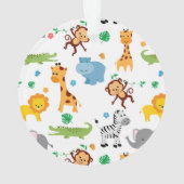 Cute Safari Animals Nursery Pattern Canvas tas Ornament (achterkant)