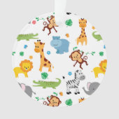 Cute Safari Animals Nursery Pattern Canvas tas Ornament (voorkant)