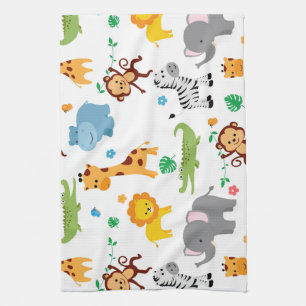 Cute Safari Animals Nursery Pattern Theedoek