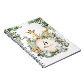 Cute Safari Animals Oerwoud Greenery Boys School Notitieboek (Rechterzijde)