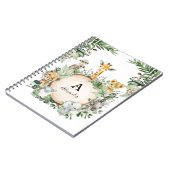 Cute Safari Animals Oerwoud Greenery Boys School Notitieboek (Linkerzijde)