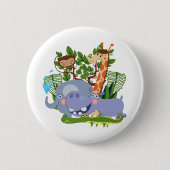 Cute Safari Animals Ronde Button 5,7 Cm (Voorkant)