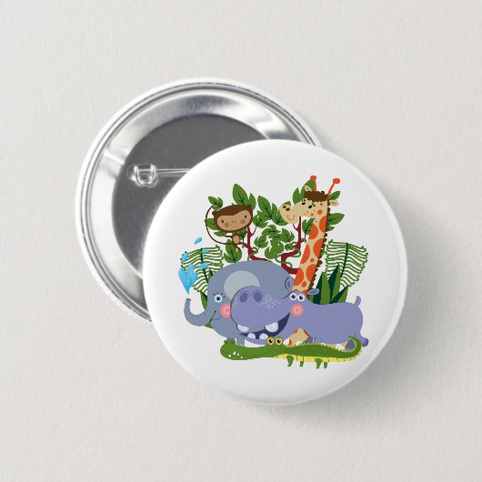 Cute Safari Animals Ronde Button 5,7 Cm (Voorkant /achterkant)