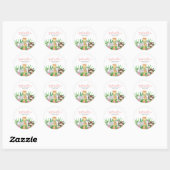 Cute Safari Animals | Roze Baby shower Ronde Sticker (Vel)