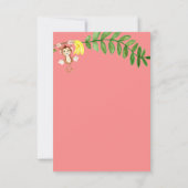 Cute Safari Animals | Roze babymeisjesdouche Bedankkaart (Achterkant)