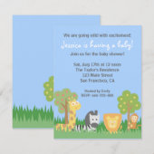 Cute Safari Animals Theme Baby shower Party Kaart (Voorkant / Achterkant)
