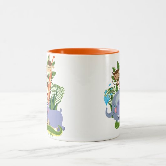 Cute Safari Animals Tweekleurige Koffiemok (Center)