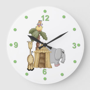 Cute Safari Animals Wall klok