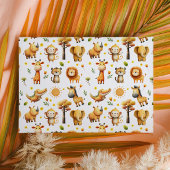 Cute Safari Animals WILD ONE 1st Birthday Photo  Kaart