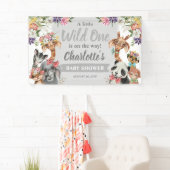 Cute Safari Animals Wild One Boy Baby shower Spandoek (Insitu)