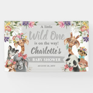 Cute Safari Animals Wild One Boy Baby shower Spandoek