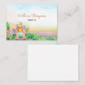 Cute Safari Animals Wild One Table Card Plaatskaartje (Voorkant / Achterkant)
