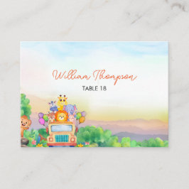 Cute Safari Animals Wild One Table Card Plaatskaartje