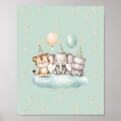 Cute Safari Baby Animal Wall Art Poster (Voorkant)