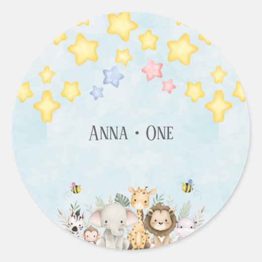 Cute Safari Baby Animals Sticker (Voorkant)