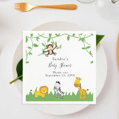 Cute Safari Baby shower Achtergrond Oerwouden Servet