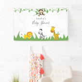 Cute Safari Baby shower Achtergrond Oerwouden Spandoek (Insitu)