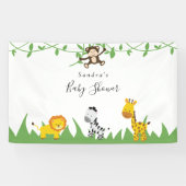 Cute Safari Baby shower Achtergrond Oerwouden Spandoek (Horizontaal)