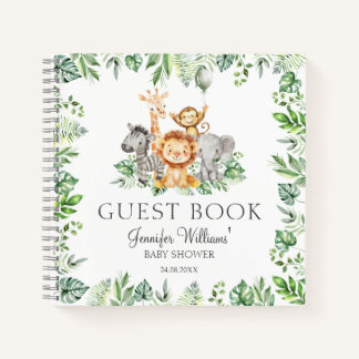 Cute Safari Baby Shower Guest Book Gift Notebook Notitieboek