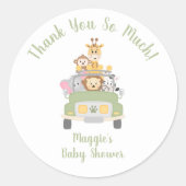Cute Safari Baby shower Hartelijk dank Ronde Sticker (Voorkant)