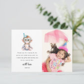 Cute Safari Dier Foto Verjaardag Bedankkaart (Staand voorkant)