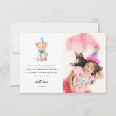 Cute Safari Dier Foto Verjaardag Bedankkaart (Voorkant)