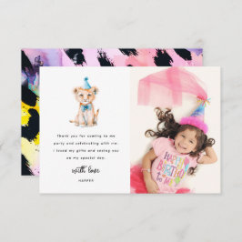 Cute Safari Dier Foto Verjaardag Bedankkaart