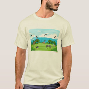Cute Safari Dieren Heren T-Shirt