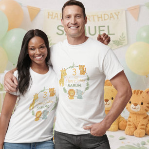 Cute Safari Dieren Jungle Kinderen Verjaardag T-shirt