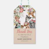 Cute Safari Dieren Wilde Eén Meisje Baby Shower  Cadeaulabel (Voorkant)