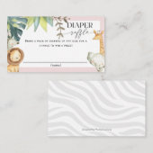 Cute Safari Gil baby shower diaper treinkaartjes Informatiekaartje (Voorkant / Achterkant)