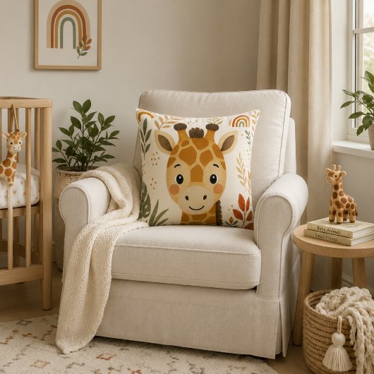 Cute Safari Giraffe Kinderkamer Kussen