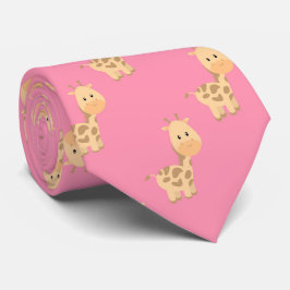 Cute Safari Giraffe Pink Stropdas