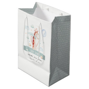 Cute Safari Giraffe Star Cloud Ballon Baby shower Medium Cadeauzakje
