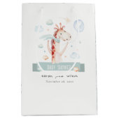 Cute Safari Giraffe Star Cloud Ballon Baby shower Medium Cadeauzakje (Voorkant)