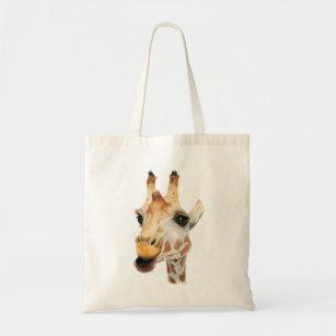 Cute Safari Giraffe Waterverf Tote Bag