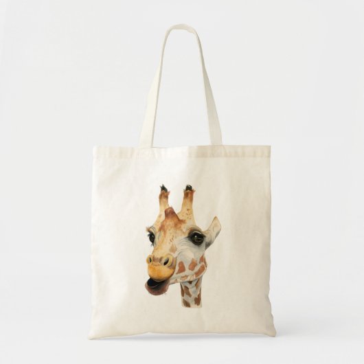 Cute Safari Giraffe Waterverf Tote Bag (Voorkant)