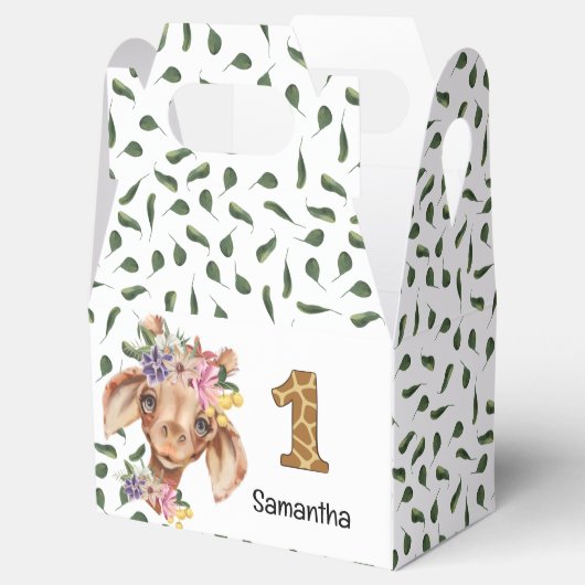 Cute safari giraffe wild animal kinder accent pill bedankdoosjes (Geopend)