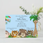 Cute Safari Het is een Oerwoud Boy Baby shower Kaart (Staand voorkant)
